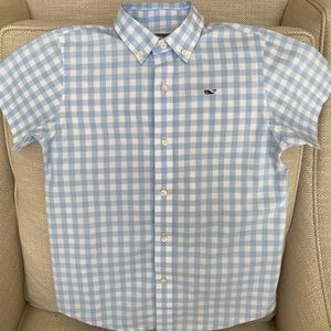 Vineyard Vines Boys blue/white shirt, size 7